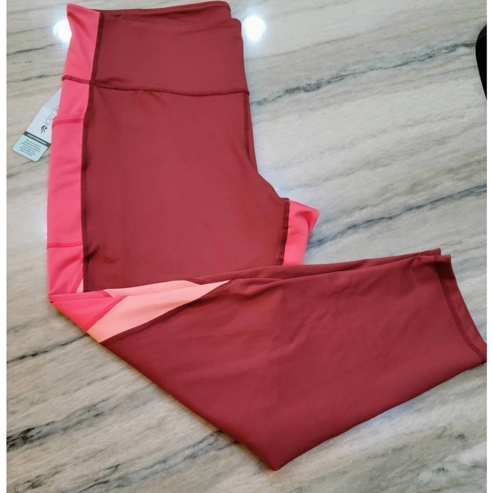 IDEOLOGY Women's High Rise Colorblock Leggings XXL Red - Picture 2 of 7